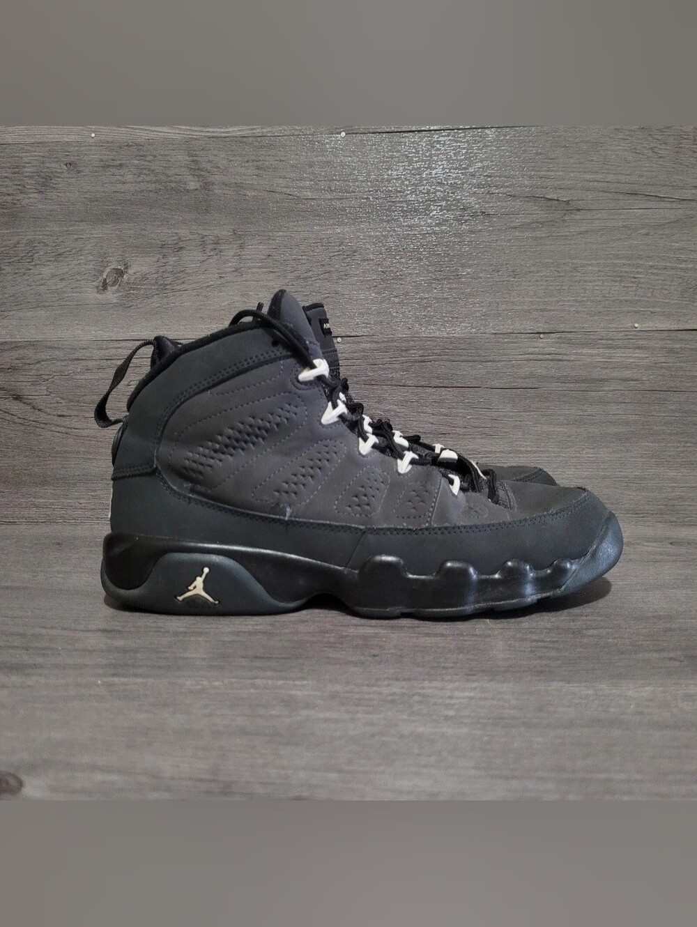 Air Jordan Retro 9 Anthracite Mens Size 7 (7y) Black Basketball Shoes